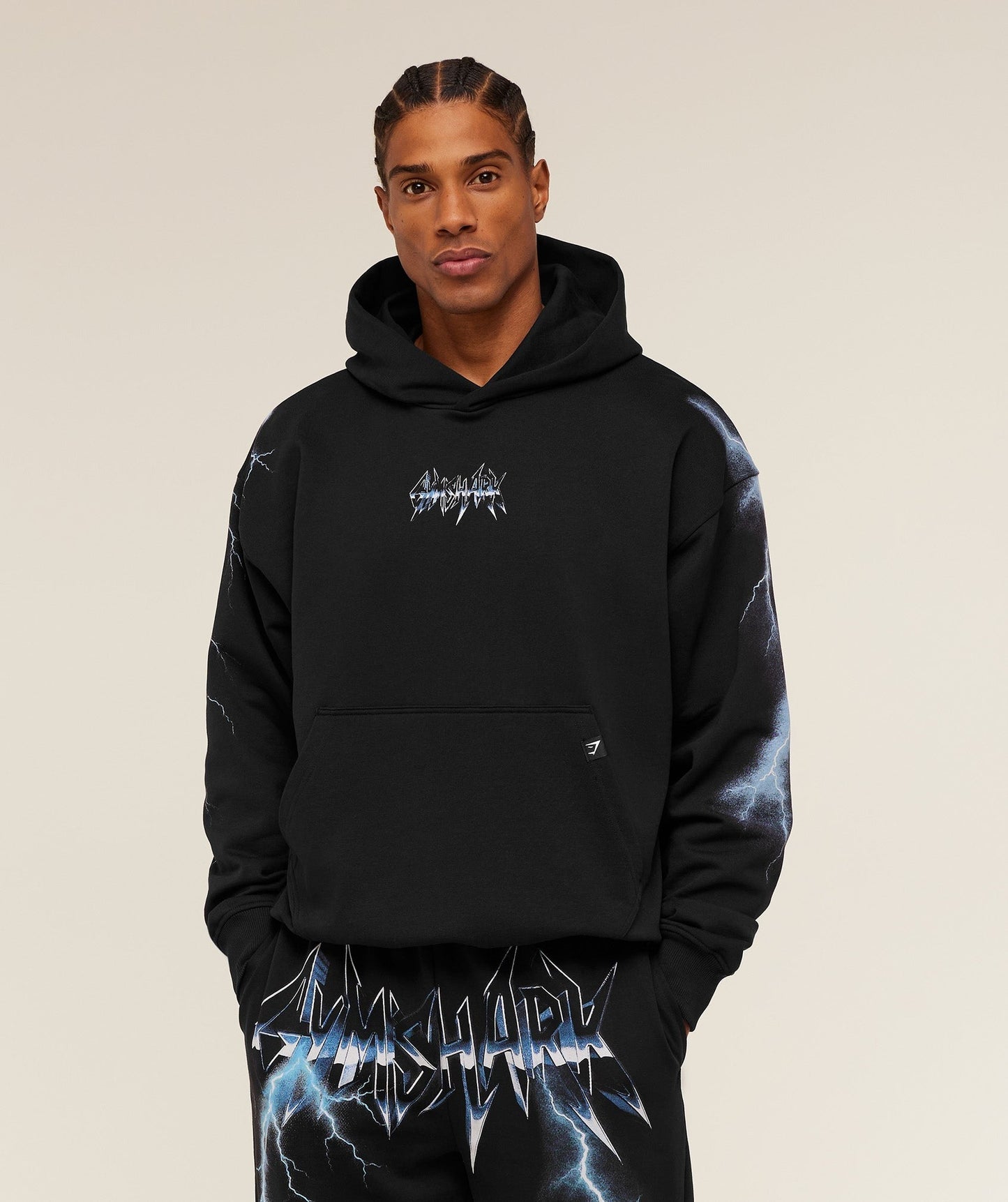 Gymshark Eagle Band Style Graphic Hoodie - GS Black