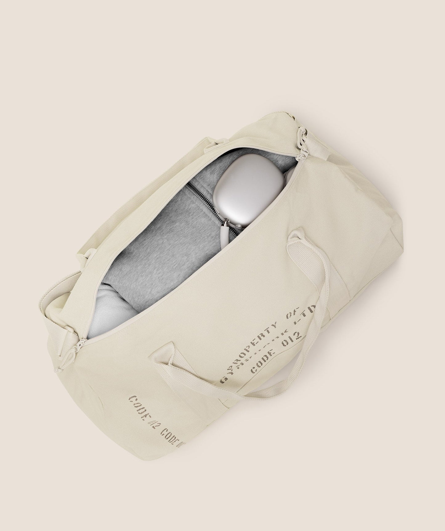 Gymshark Graphic Duffle Bag - Pebble Grey