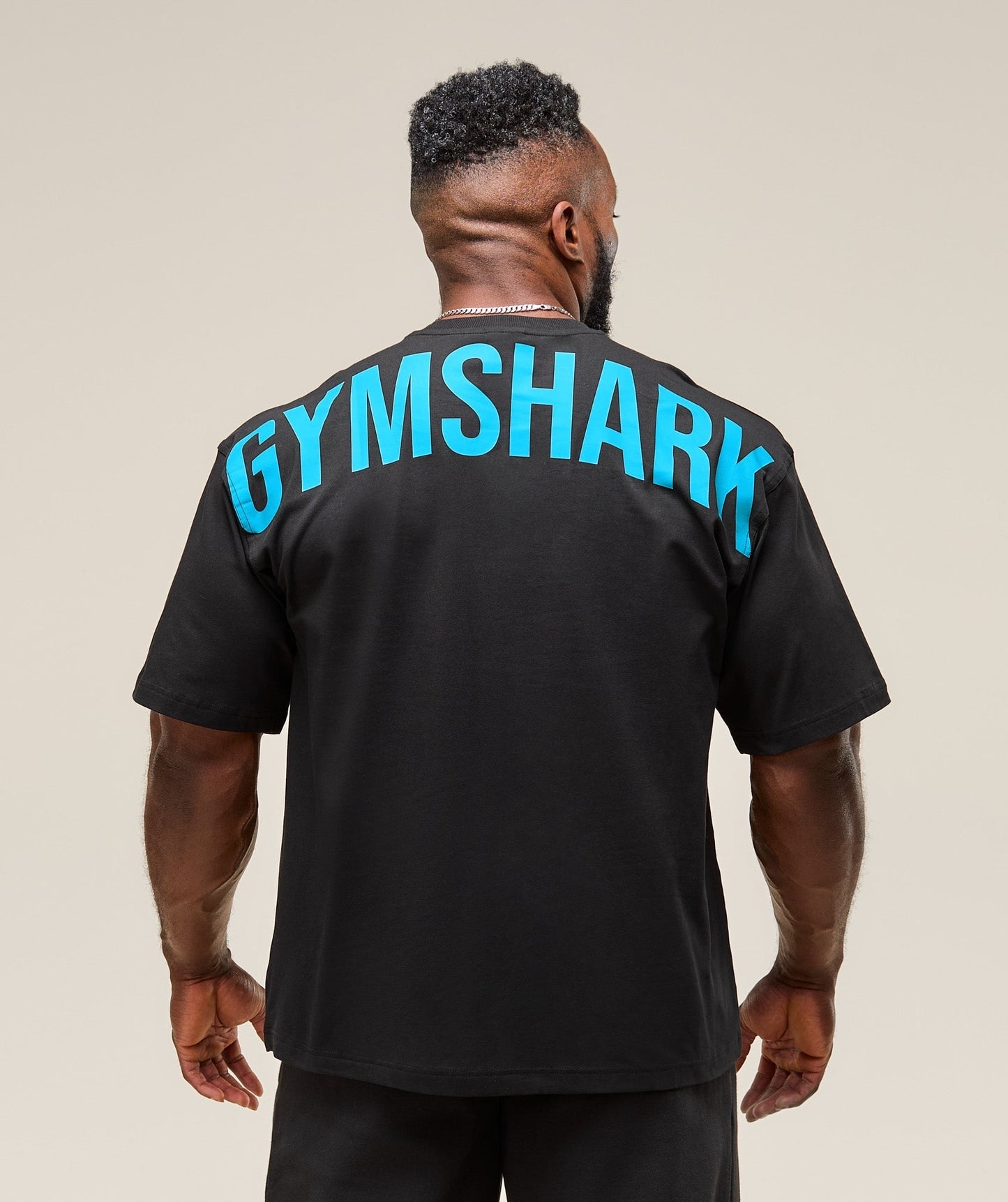 Gymshark Power T-Shirt - Black/Brand Blue
