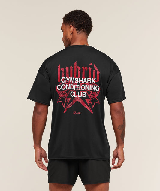 Gymshark Hybrid Graphic T-Shirt - Black