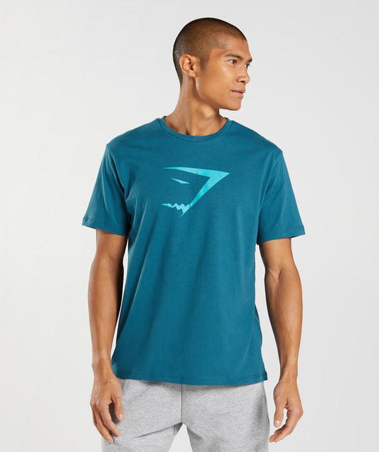 Gymshark Sharkhead Infill T-Shirt - Atlantic Blue