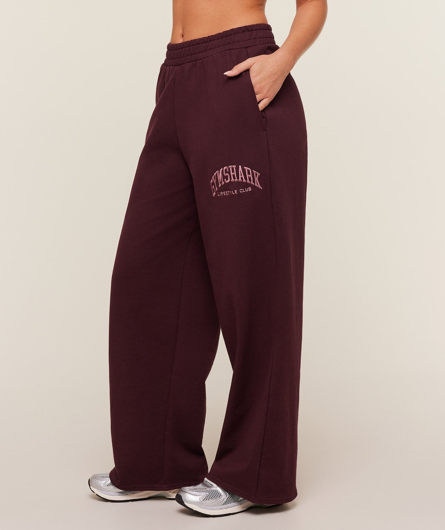 Gymshark Collegiate Graphic Straight Leg Joggers - GS Rich Maroon