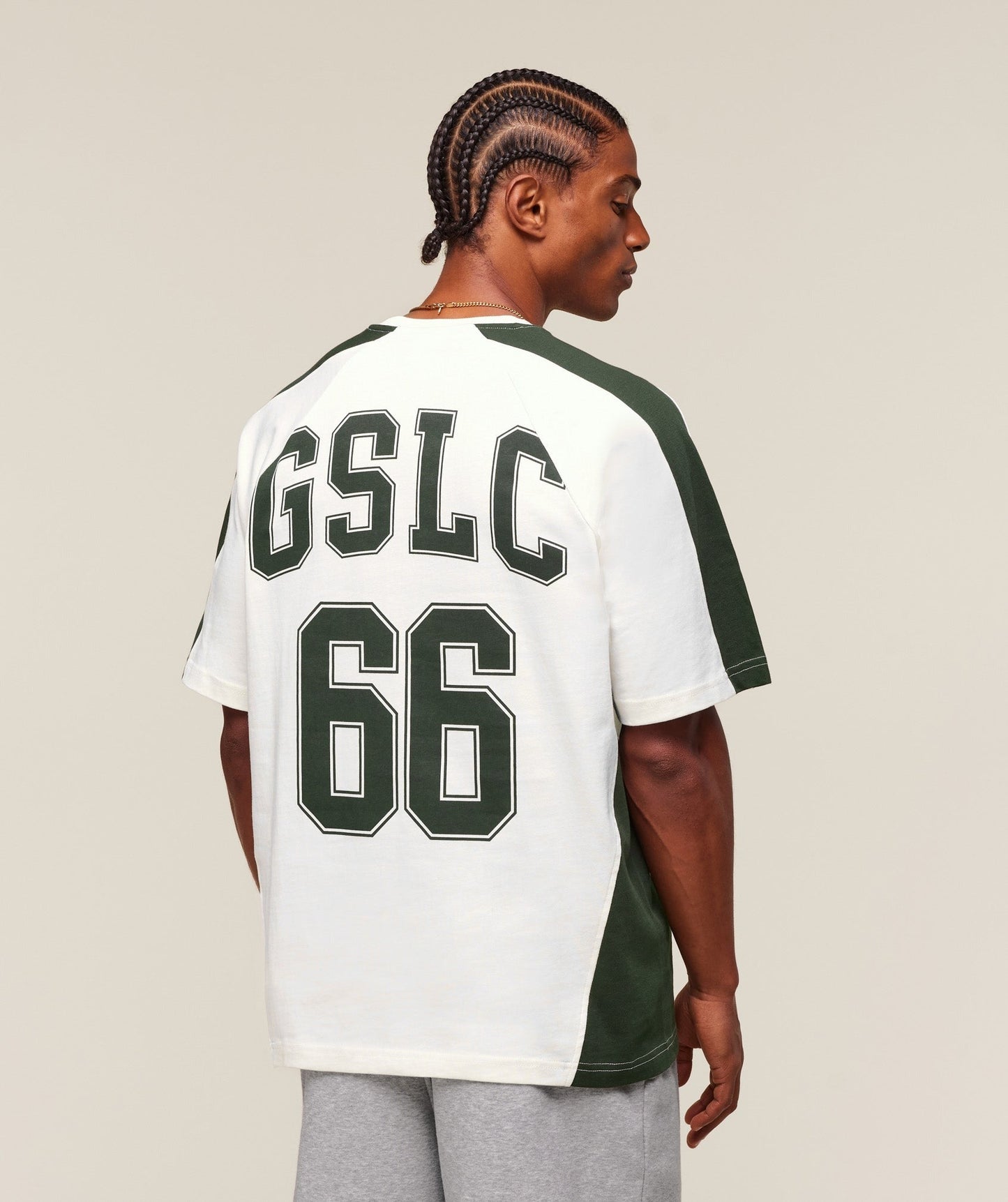 Gymshark GSLC 66 T-Shirt - Soft White/Trail Green