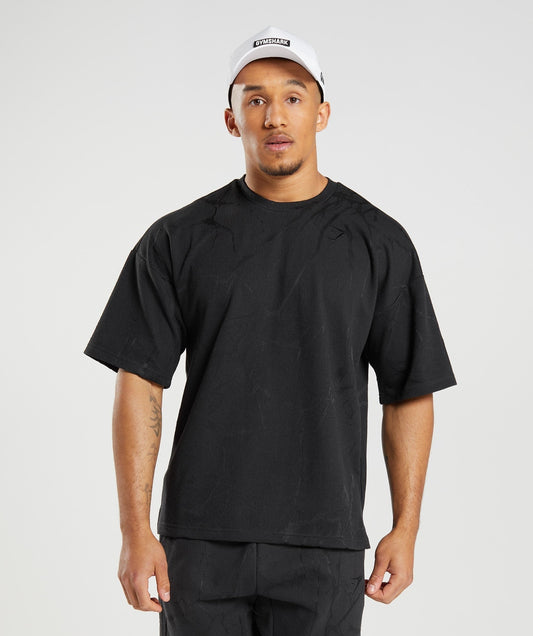 Gymshark Power Short Sleeve Crew - Black Print