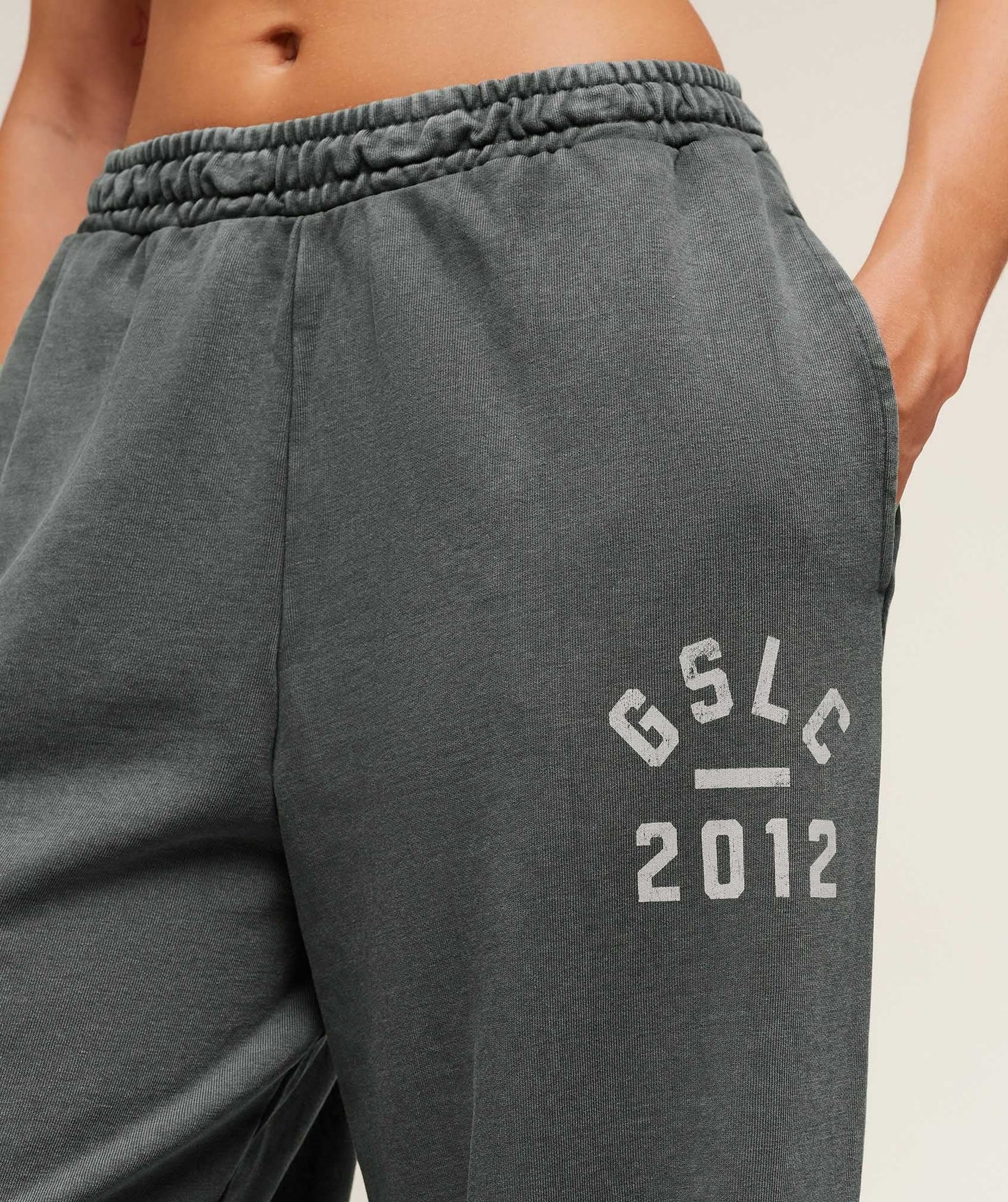 Gymshark Lifting Club 2012 Graphic Wide Leg Joggers - Slate Teal/Wash