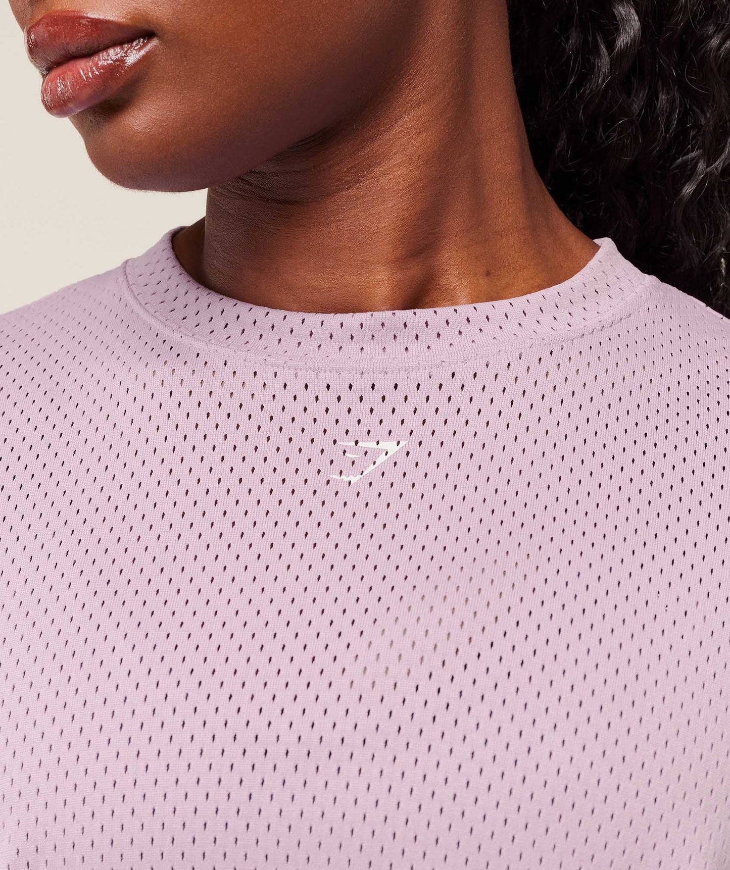 Gymshark Lifting Mesh Oversized Tee - Warm Lilac