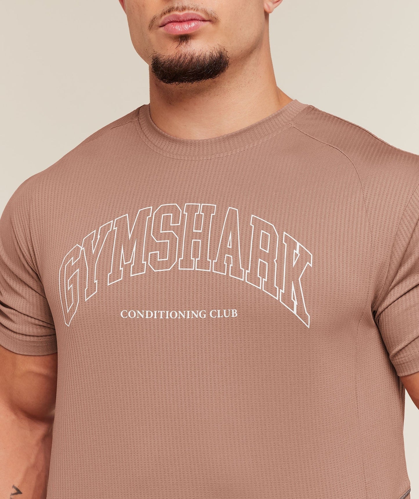 Gymshark Collegiate Tech T-Shirt - Taupe Brown