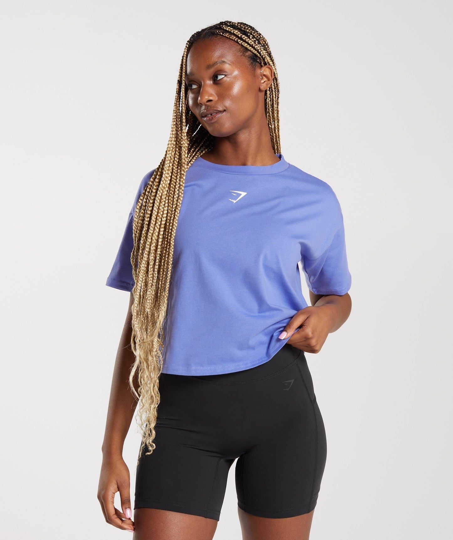 Gymshark Central Graphic Midi Tee - Grape Blue