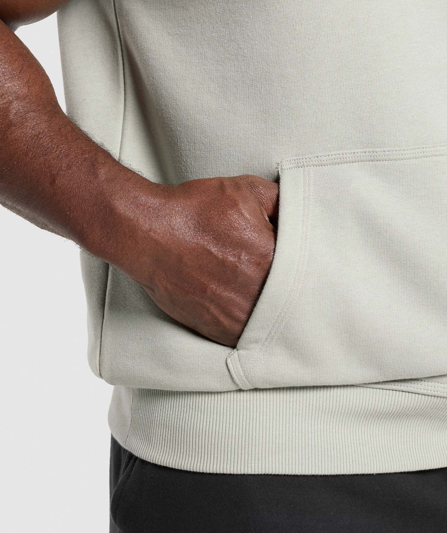 Gymshark Legacy 1/4 Zip Cap Sleeve Hoodie - Stone Grey