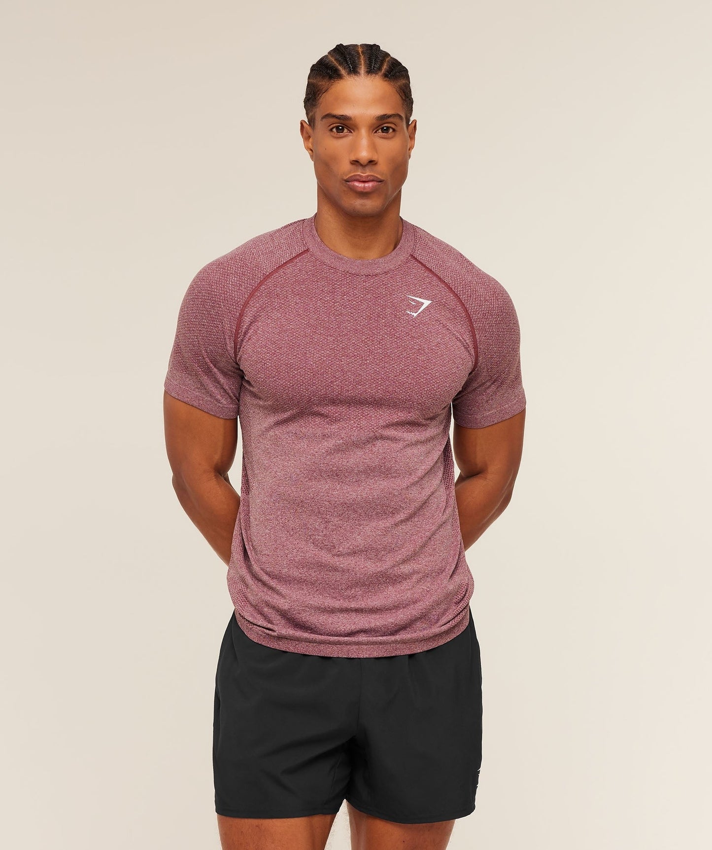 Gymshark Vital Seamless T-Shirt - White/Port