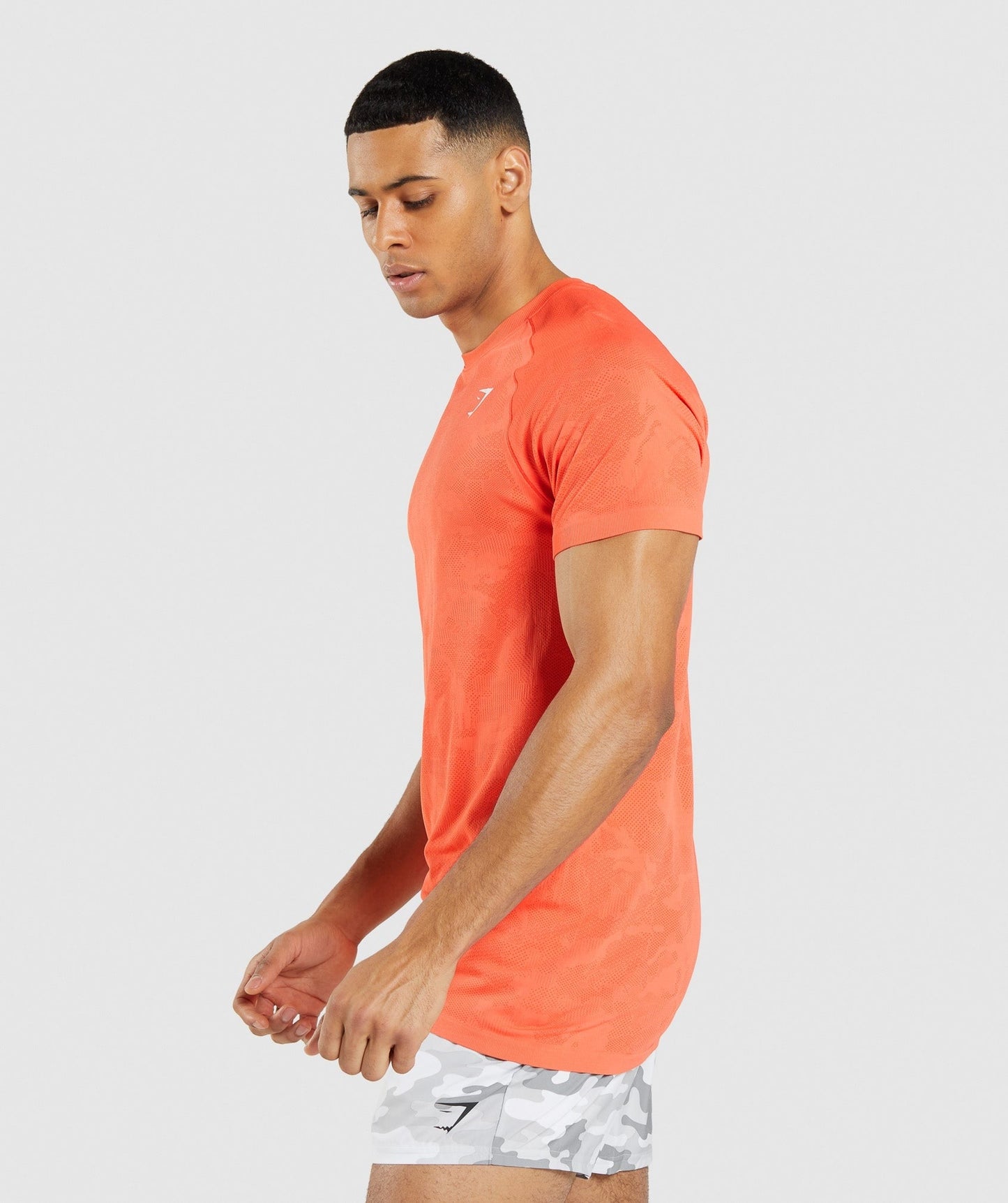 Gymshark Geo Seamless T-Shirt - Papaya Orange/Spicy Orange