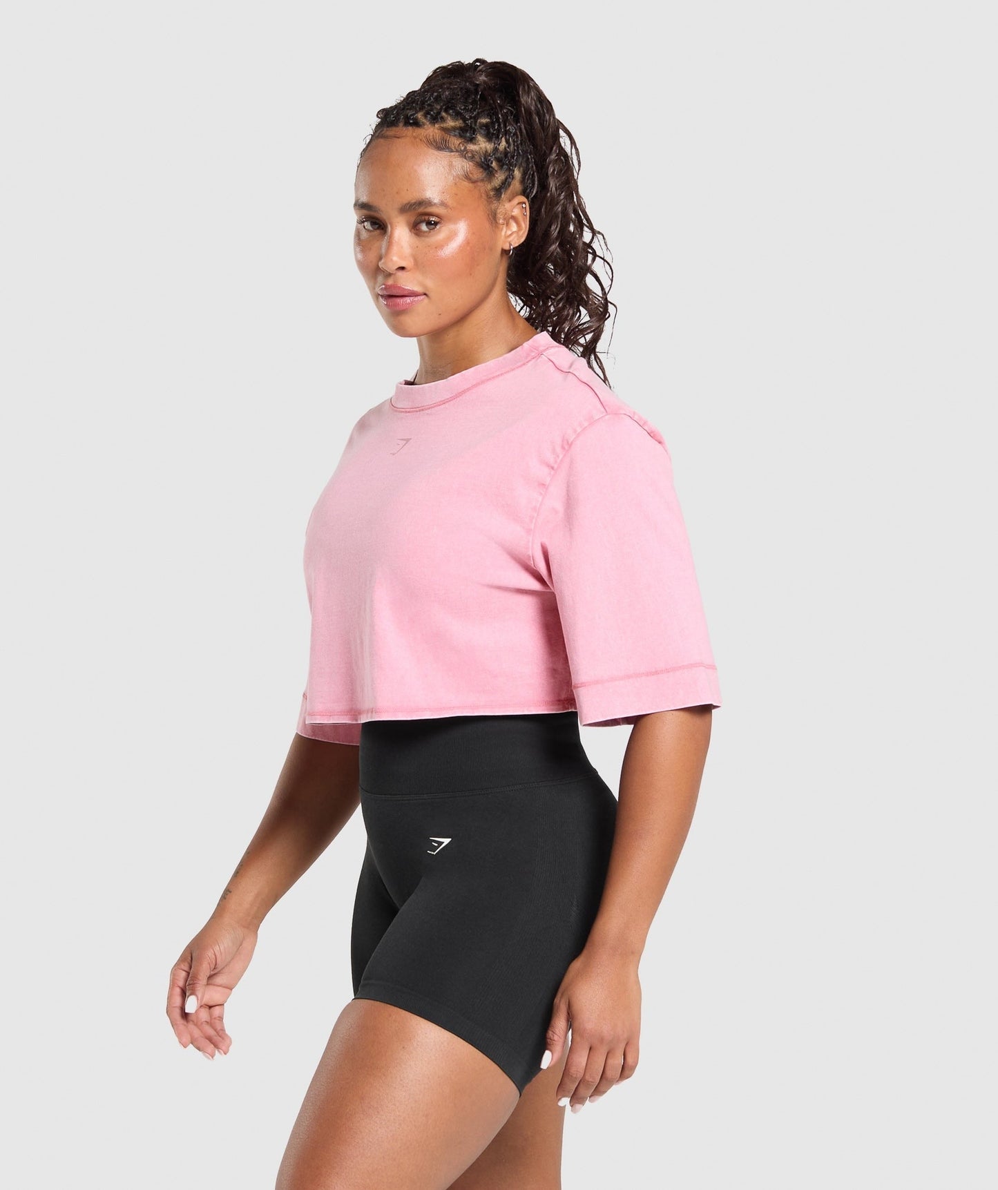 Gymshark GSLC Washed Graphic Crop Top - Sunset Pink