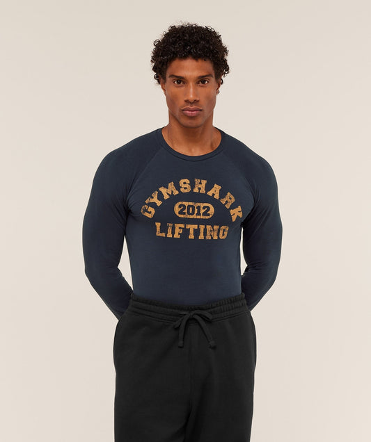 Gymshark Lifting Long Sleeve T-Shirt - Heavy Blue