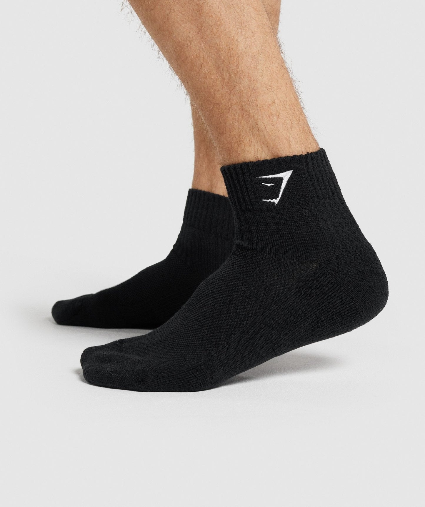 Gymshark Sharkhead Embroidered Quarter Socks 2pk - Black