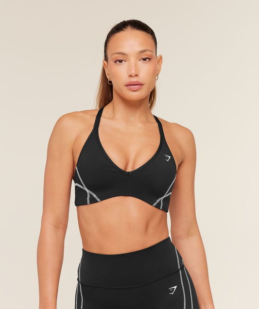 Gymshark Volt Light Support Sports Bra - Black/White