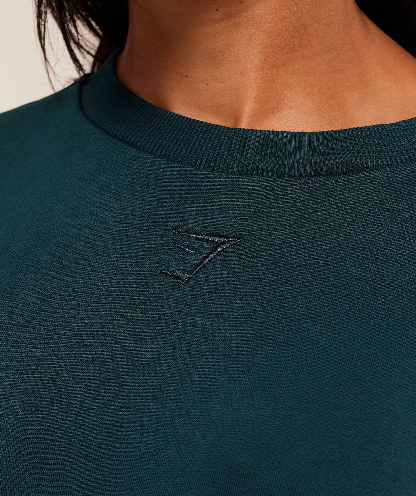 Gymshark Power Washed Sweat Top - Deep Petrol Blue/Acid Wash Small Ball