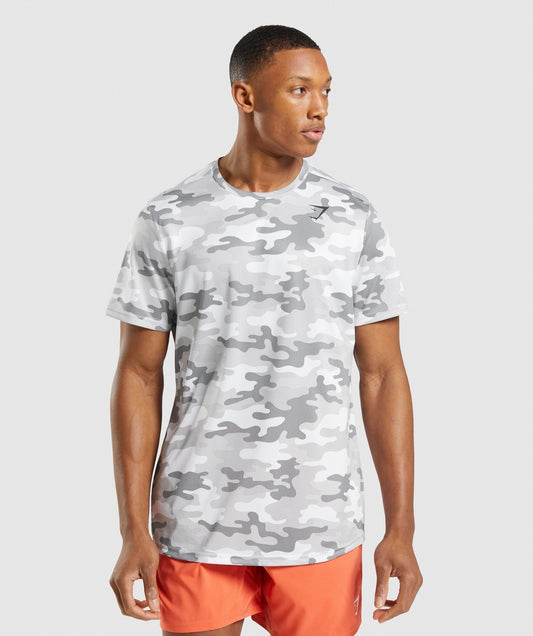 Gymshark Arrival T-Shirt - Light Grey Print