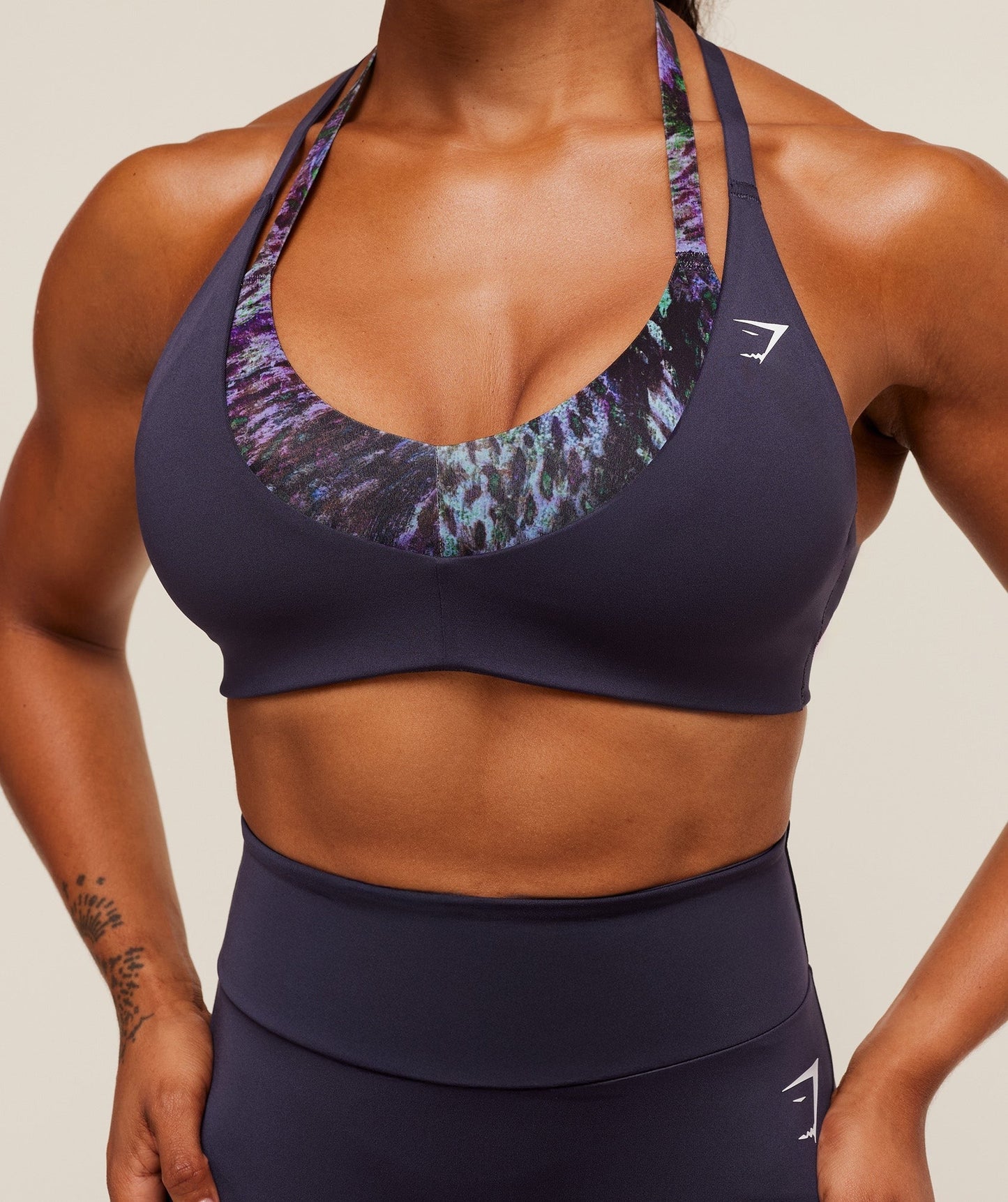 Gymshark Reps T Back Sports bRa - Midnight Purple/Morning Blue
