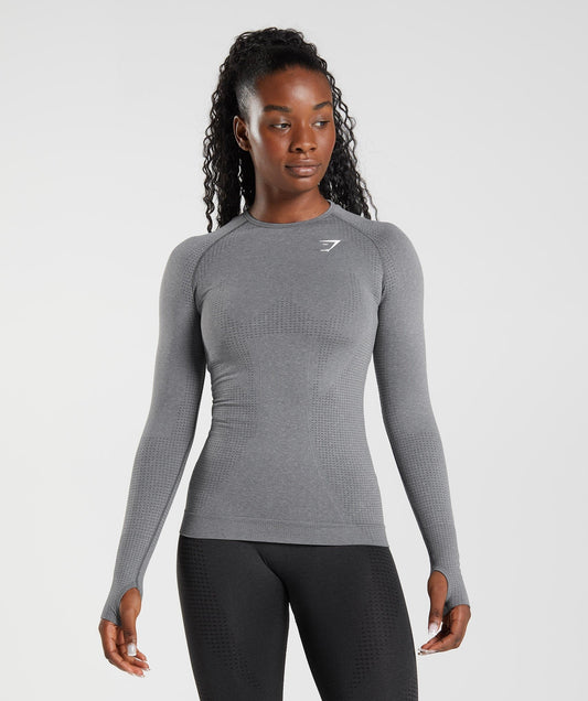 Gymshark Vital Long Sleeve Top - Smokey Grey Marl