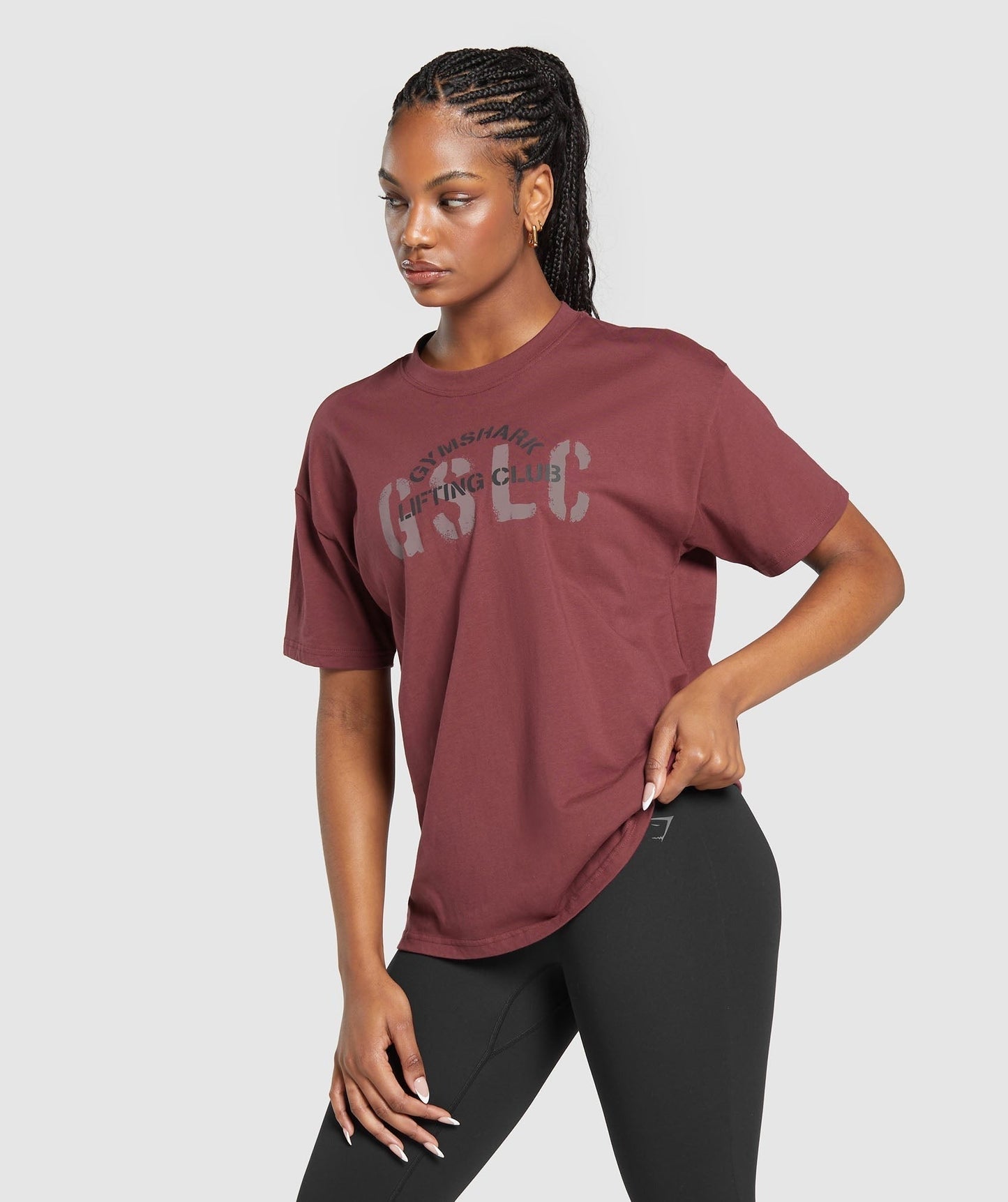 Gymshark Built Oversized T-Shirt - Washed Burgundy
