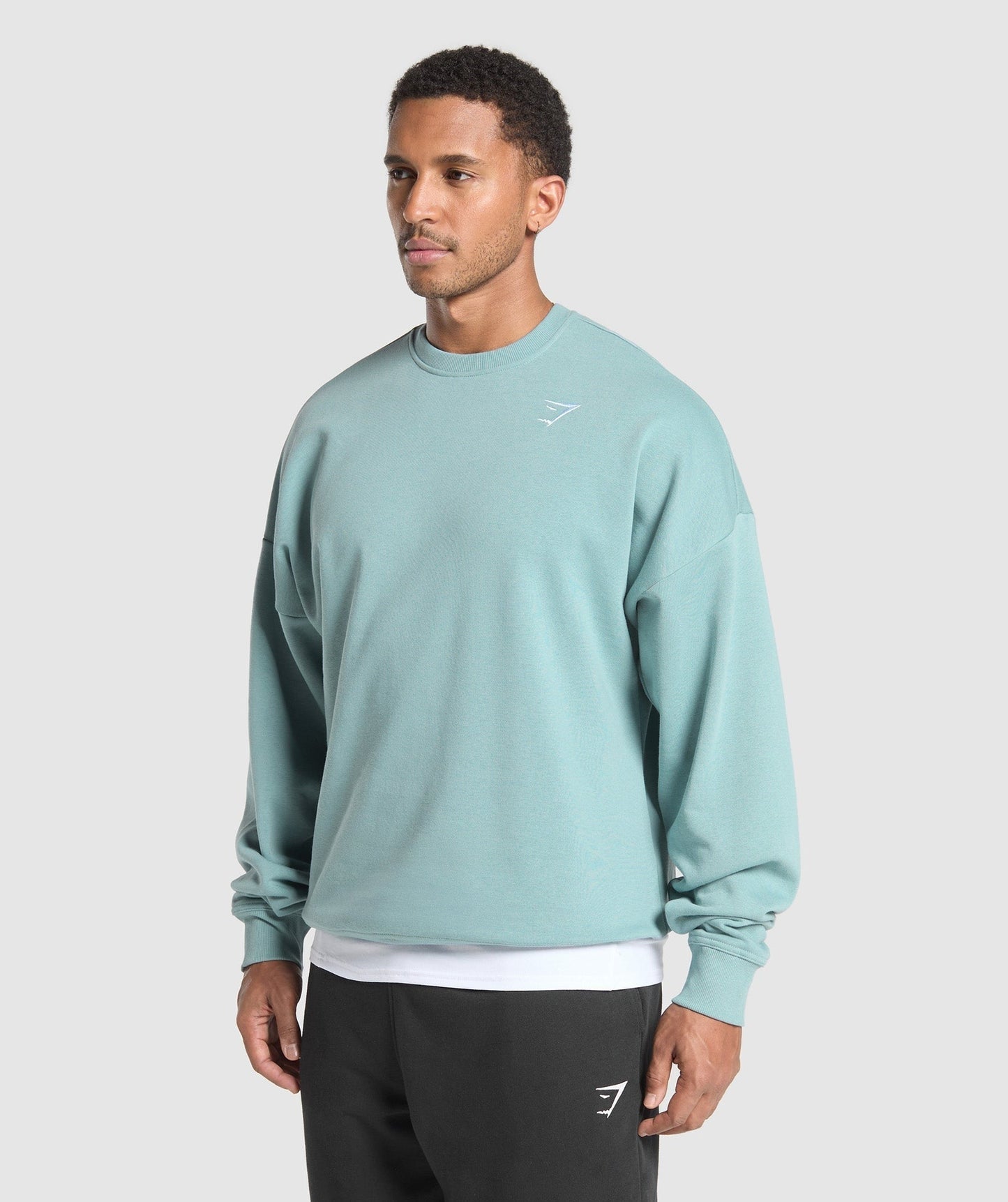 Gymshark Oversized Crest Crew - Rest Blue