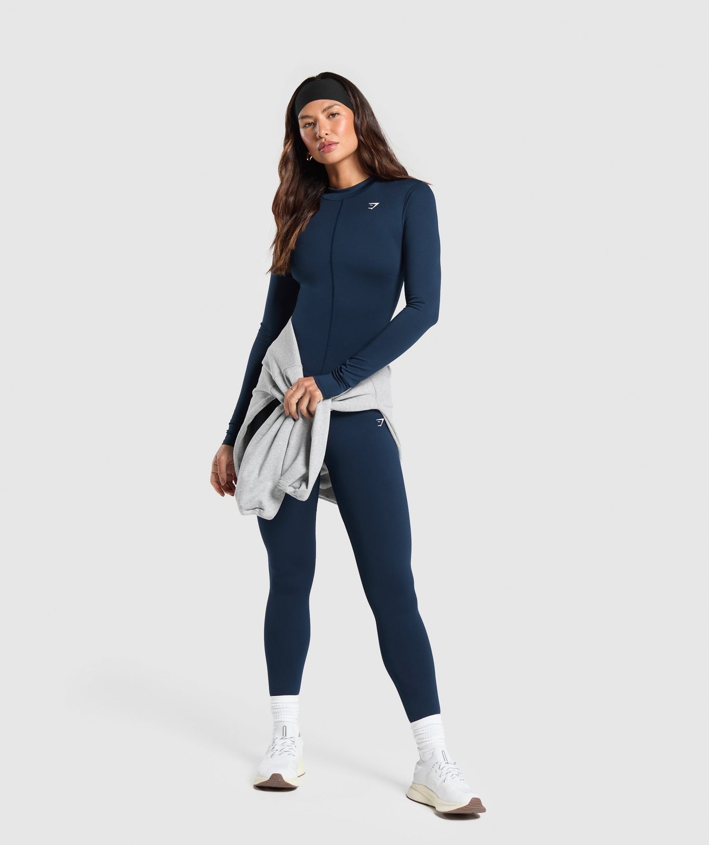 Gymshark Everyday High Neck Long Sleeve Top - Navy