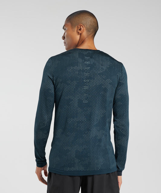 Gymshark Sport Seamless Long Sleeve T-Shirt - Navy/Denim Teal
