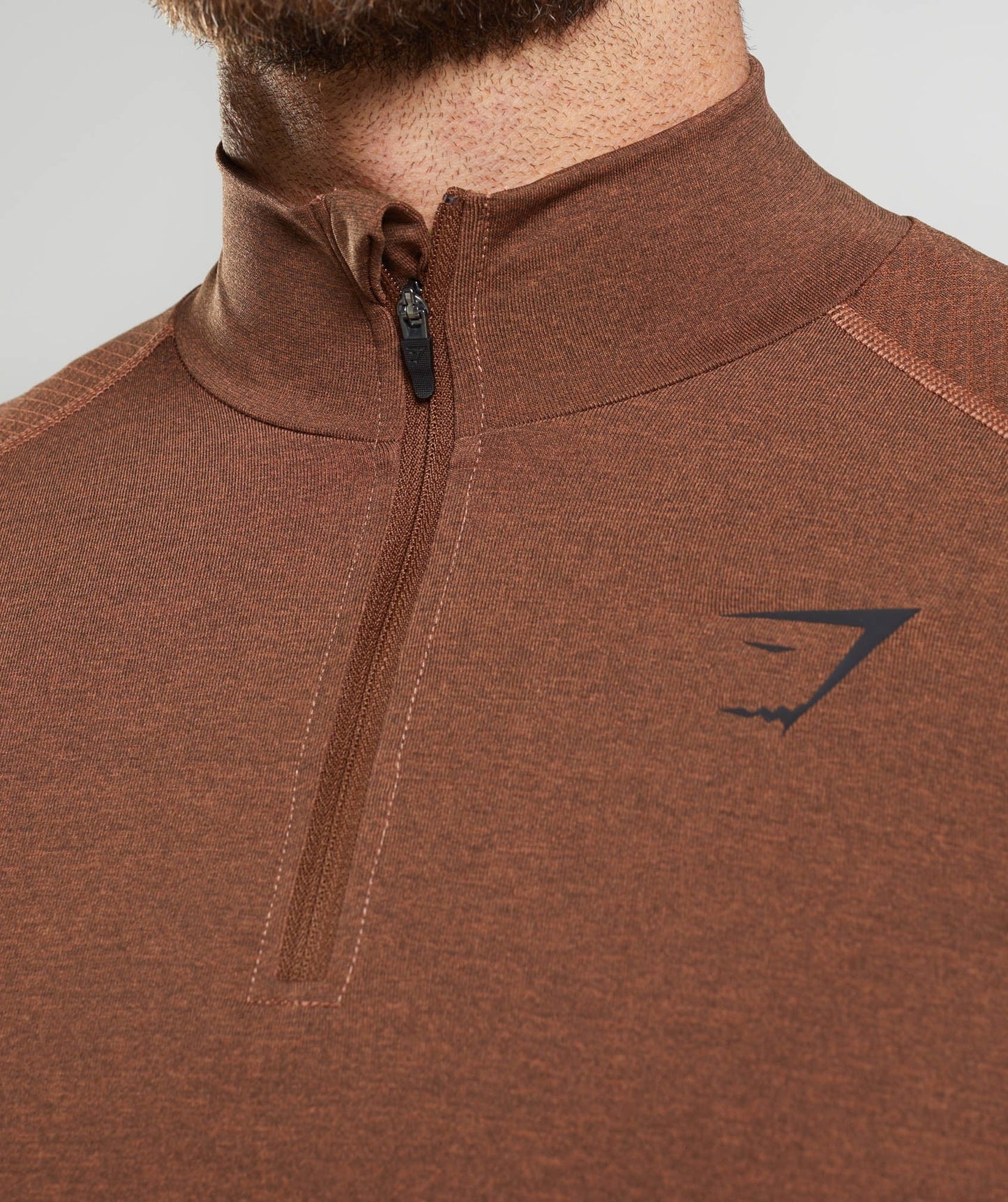 Gymshark Vital 1/4 Zip - Persimmon Red/Truffle Brown