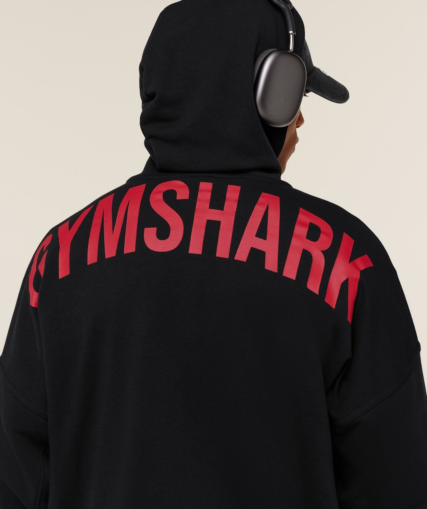 Gymshark Power Zip Up Hoodie - Black/Conditioning Red