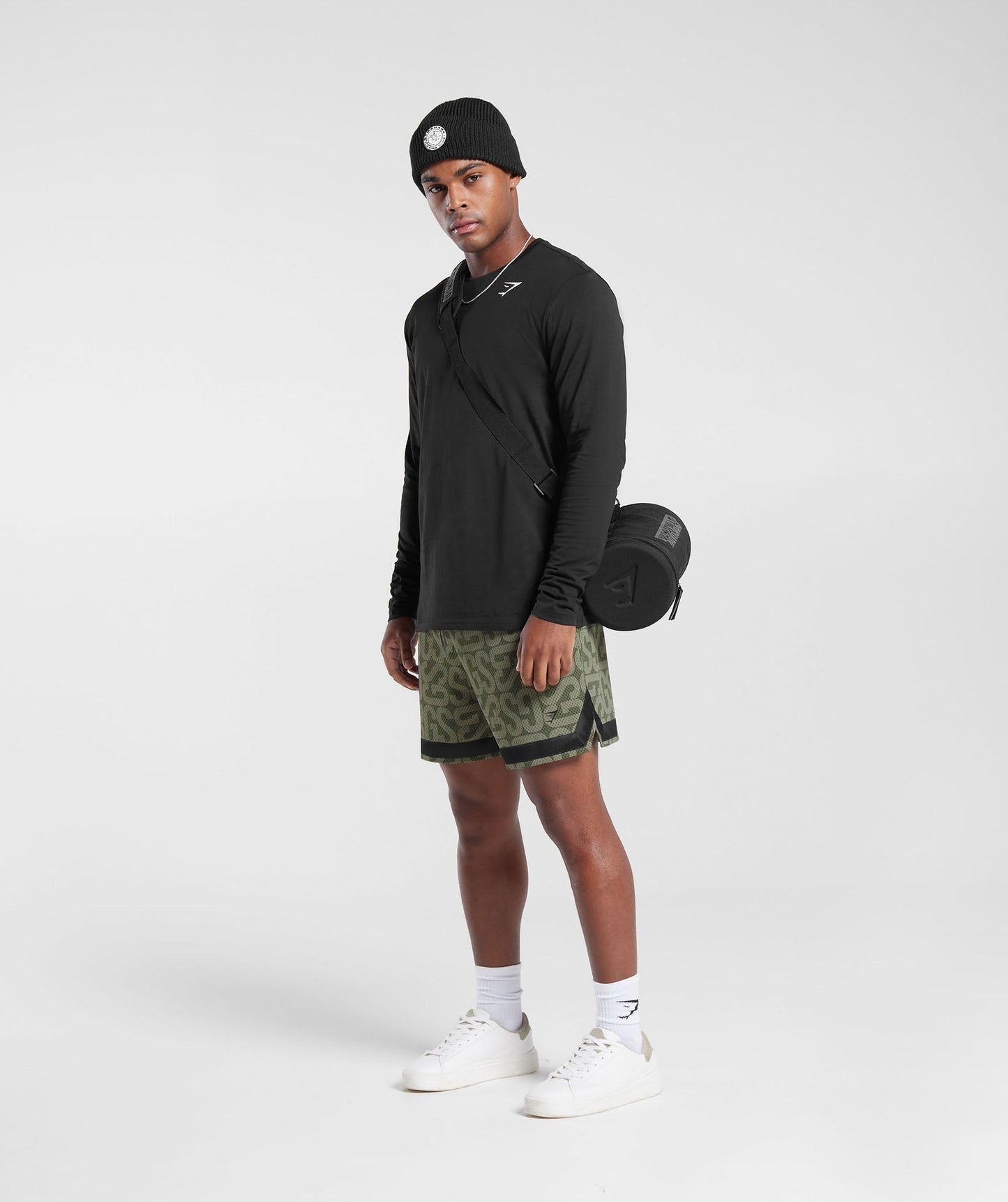 Gymshark Monogram Mesh Shorts - Dusty Olive