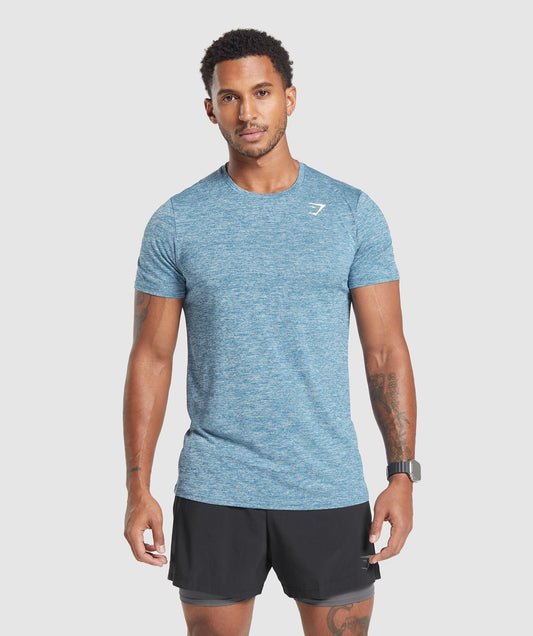 Gymshark Arrival Marl T-Shirt - Utility Blue/Fresh Blue Marl