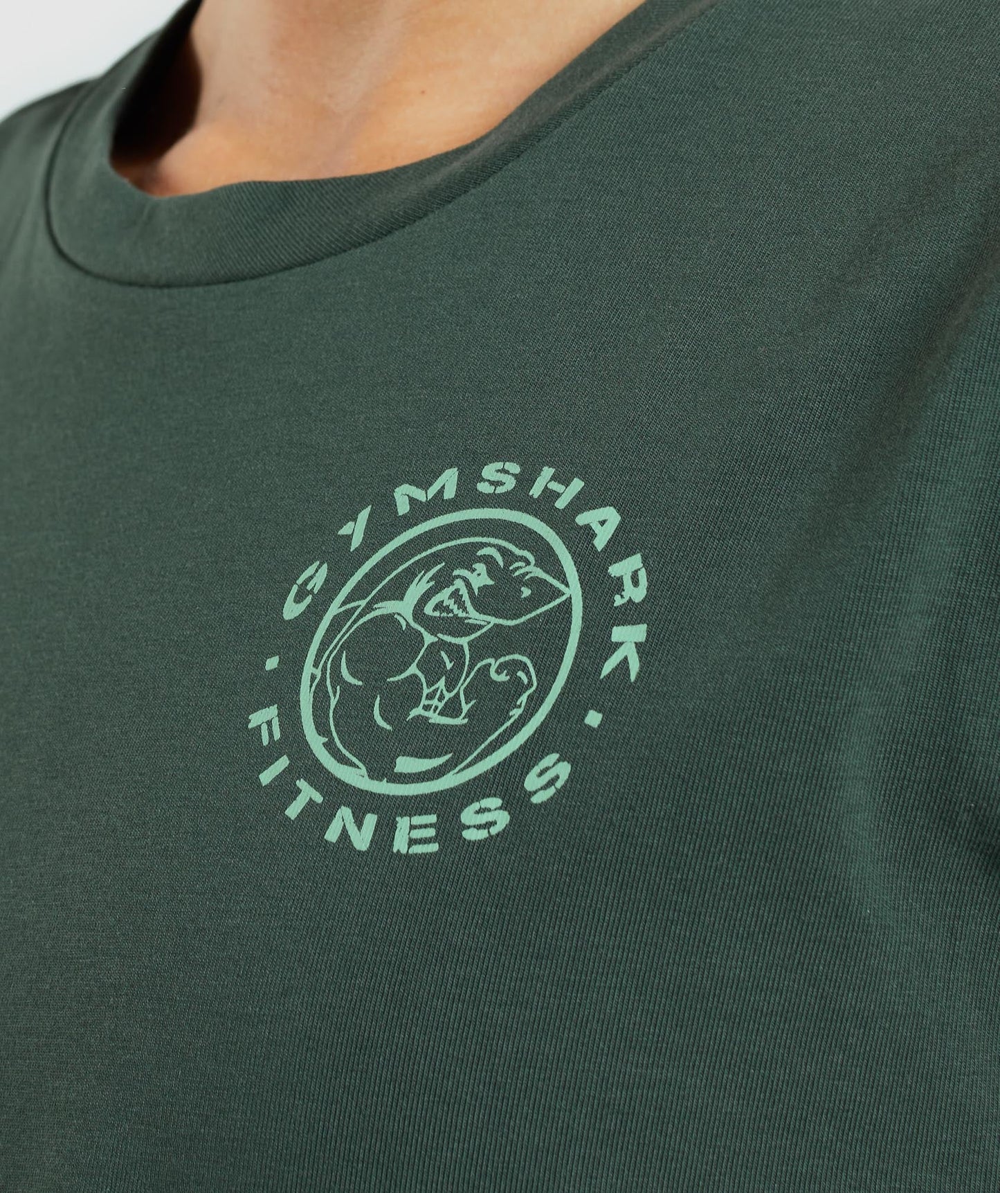Gymshark Legacy Graphic Crop Tee - Dark Green
