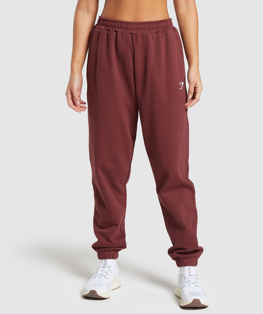 Gymshark Training Regular Fleece Joggers - Burgundy Brown