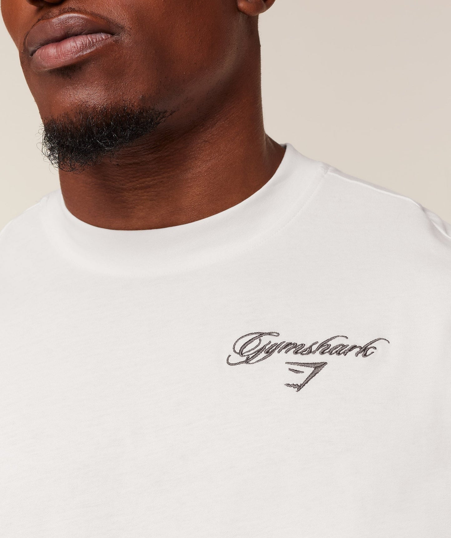 Gymshark Eagle Script Graphic T-Shirt - GS Soft White