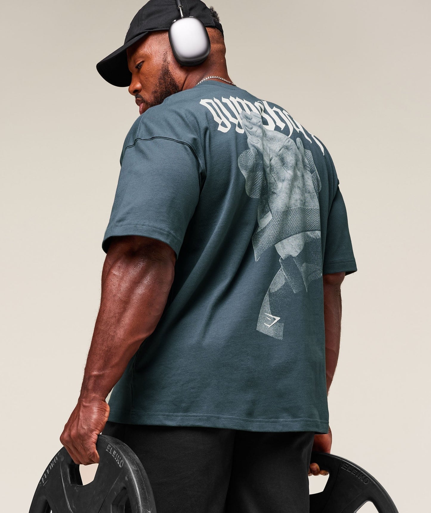 Gymshark Prayer Hands T-Shirt - Titanium Blue