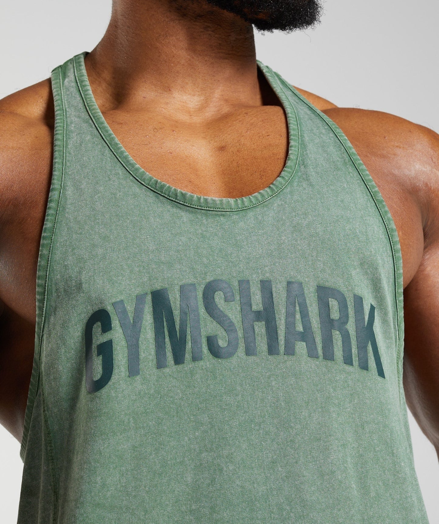 Gymshark Power Washed Stringer - Iguana Green