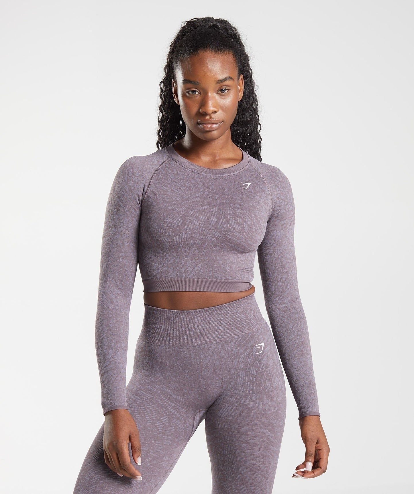 Gymshark Adapt Animal Seamless Lace Up Back Top - Wild | Musk Lilac