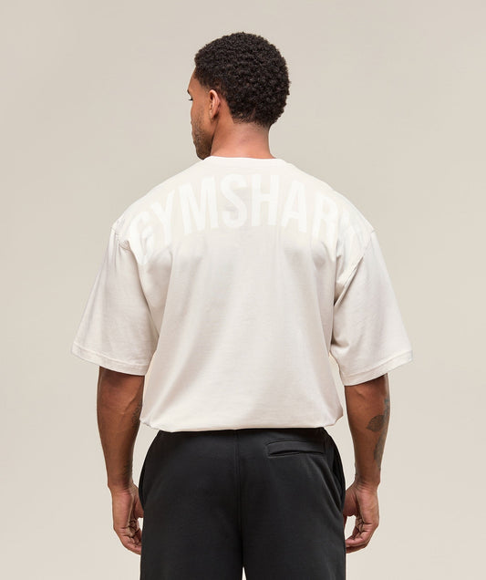 Gymshark Power T-Shirt - Oat White