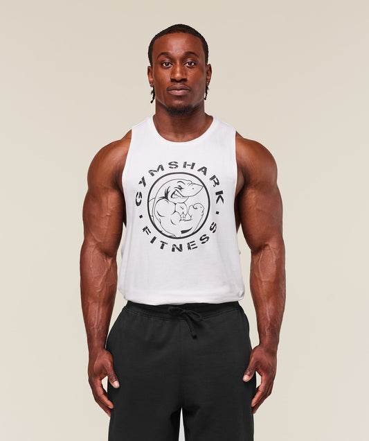 Gymshark Legacy Drop Arm Tank - White