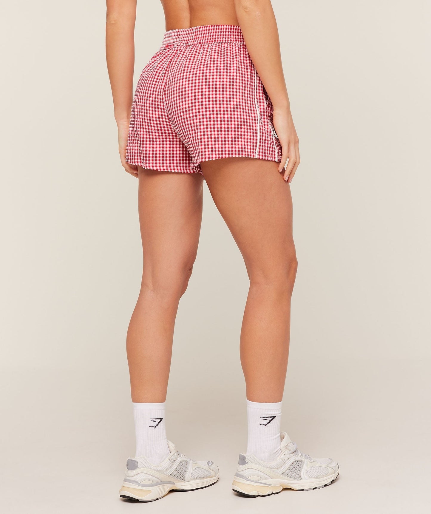Gymshark Gingham Shorts - Carmine Red/Soft White