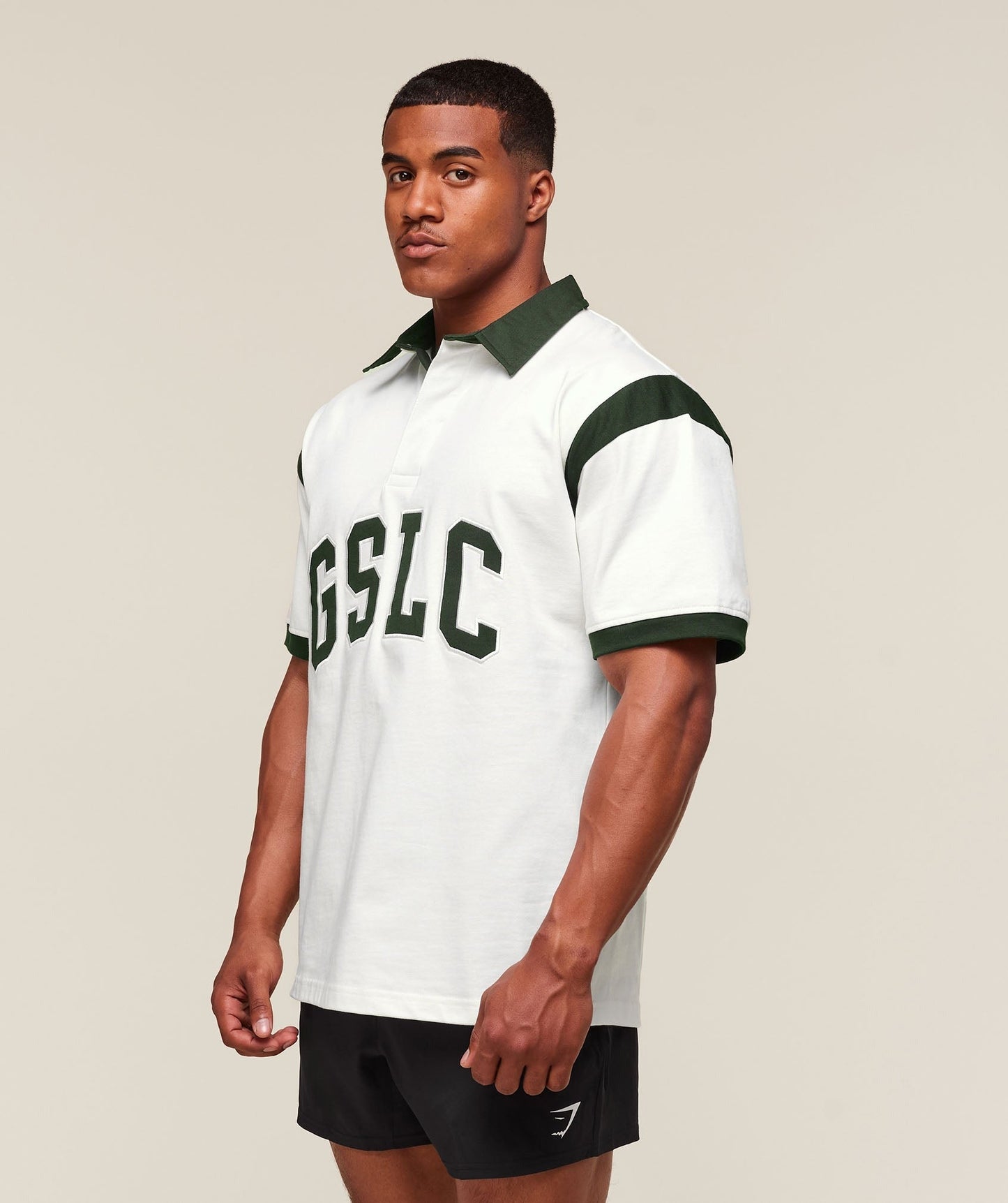 Gymshark GSLC Retro Polo Shirt - Trail Green/Soft White