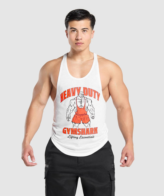 Gymshark Heavy Duty Lifter Stringer - White