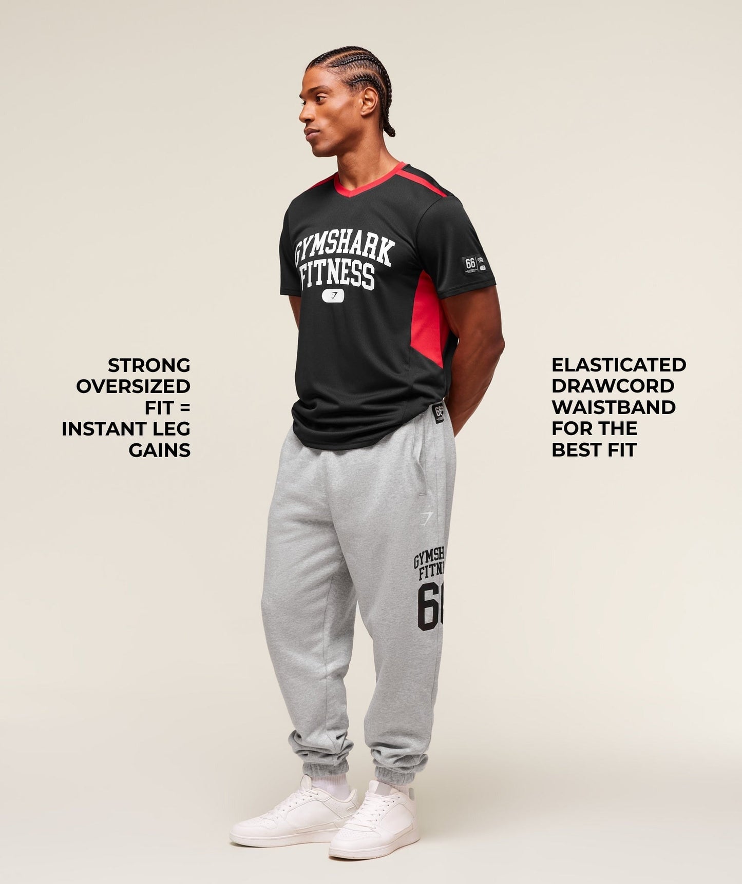 Gymshark Campus Oversized Jogger - Light Grey Core Marl