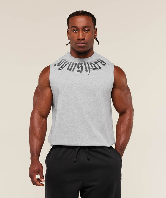 Gymshark Fade Graphic Tank - Light Grey Core Marl
