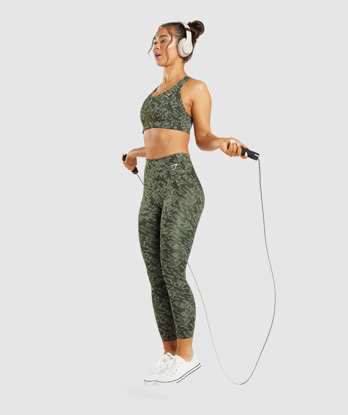 Gymshark Training Leggings - Green Print