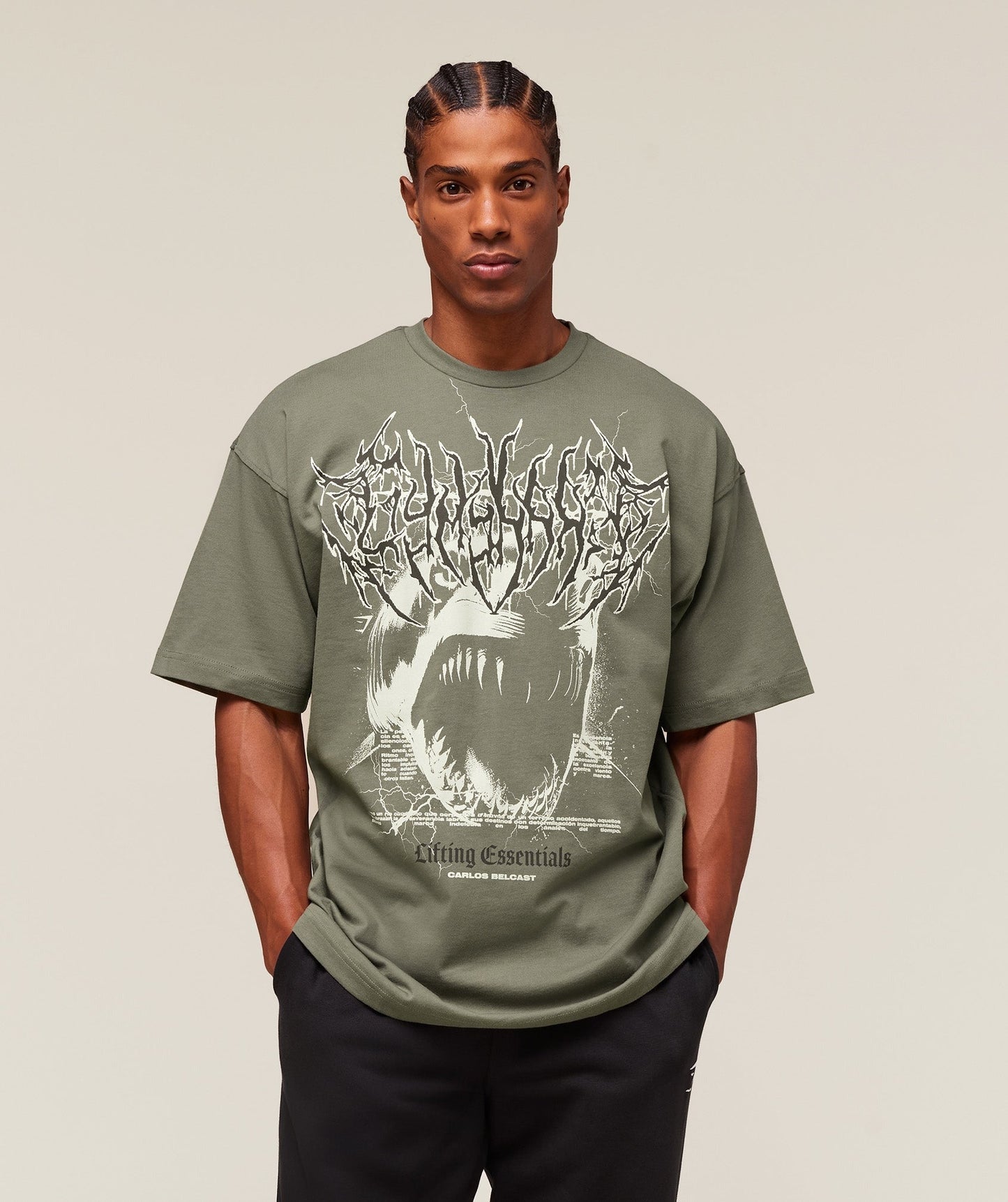 Gymshark Carlos Belcast x Rest Day Essential T-Shirt - Base Green