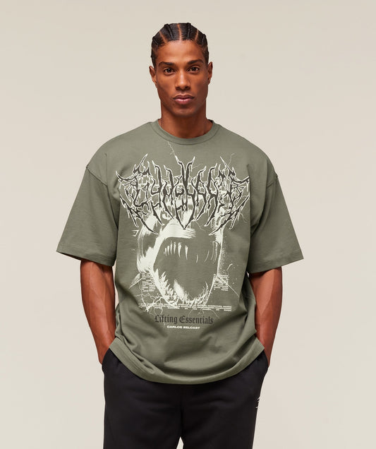 Gymshark Carlos Belcast x Rest Day Essential T-Shirt - Base Green
