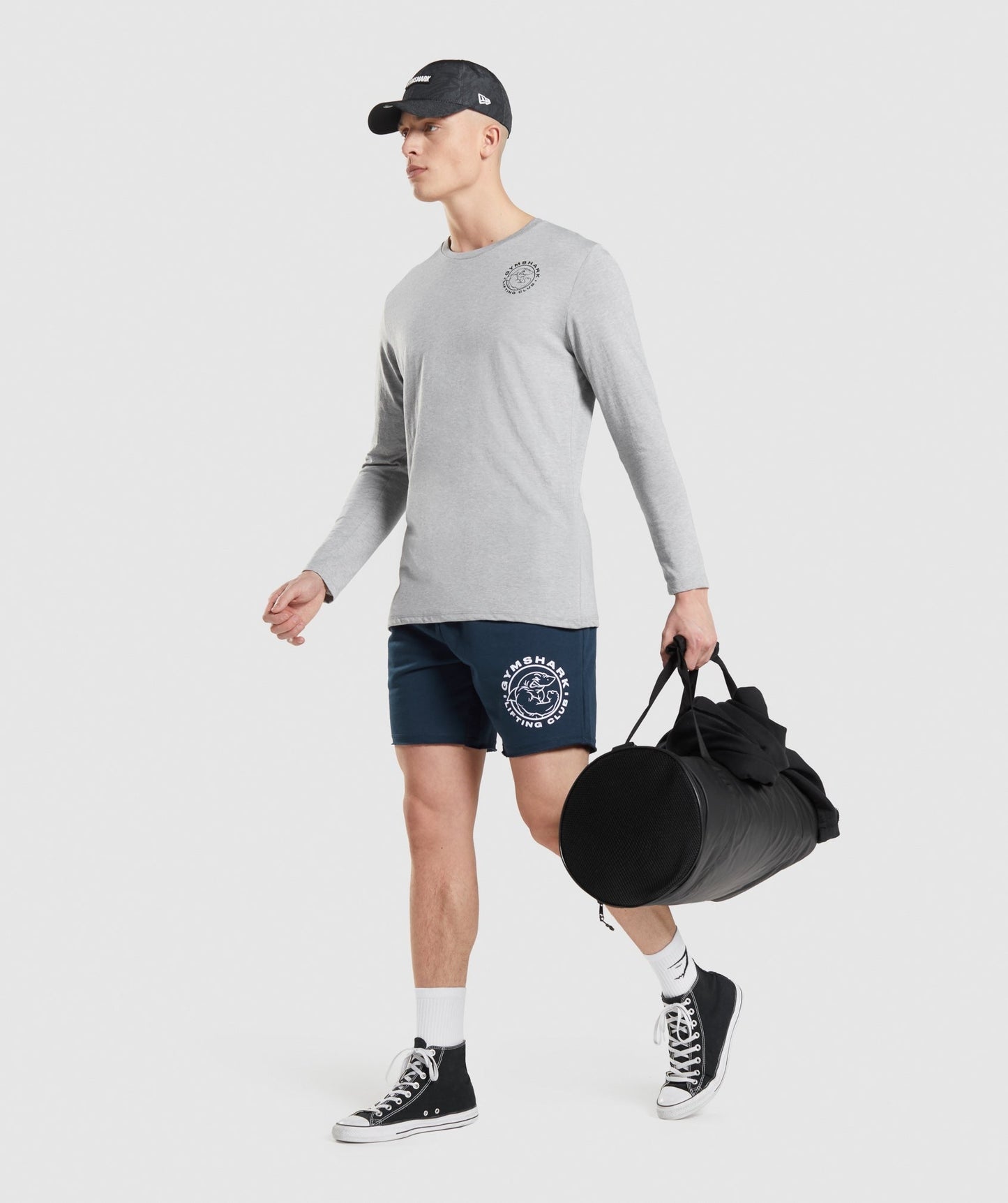 Gymshark Legacy Long Sleeve T-Shirt - Light Grey Core Marl