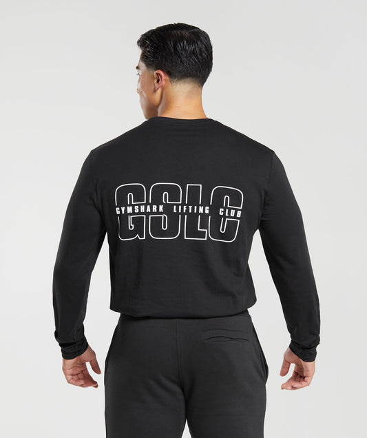 Gymshark Lifting Club Long Sleeve T-Shirt - Black