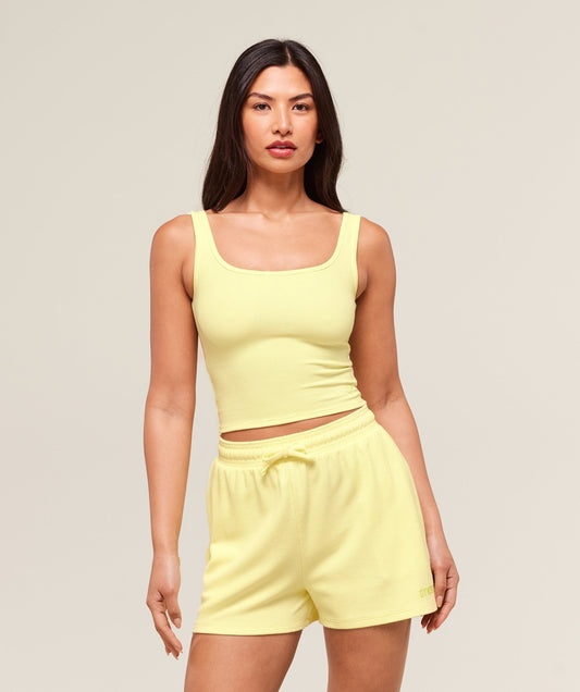 Gymshark Waffle Cropped Tank - Refresh Yellow